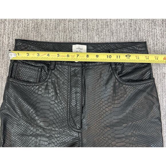 Aritzia Wilfred Melina Pant Snakeskin Croc Faux Vegan Leather Pants Ankle Sz S - Picture 6 of 8